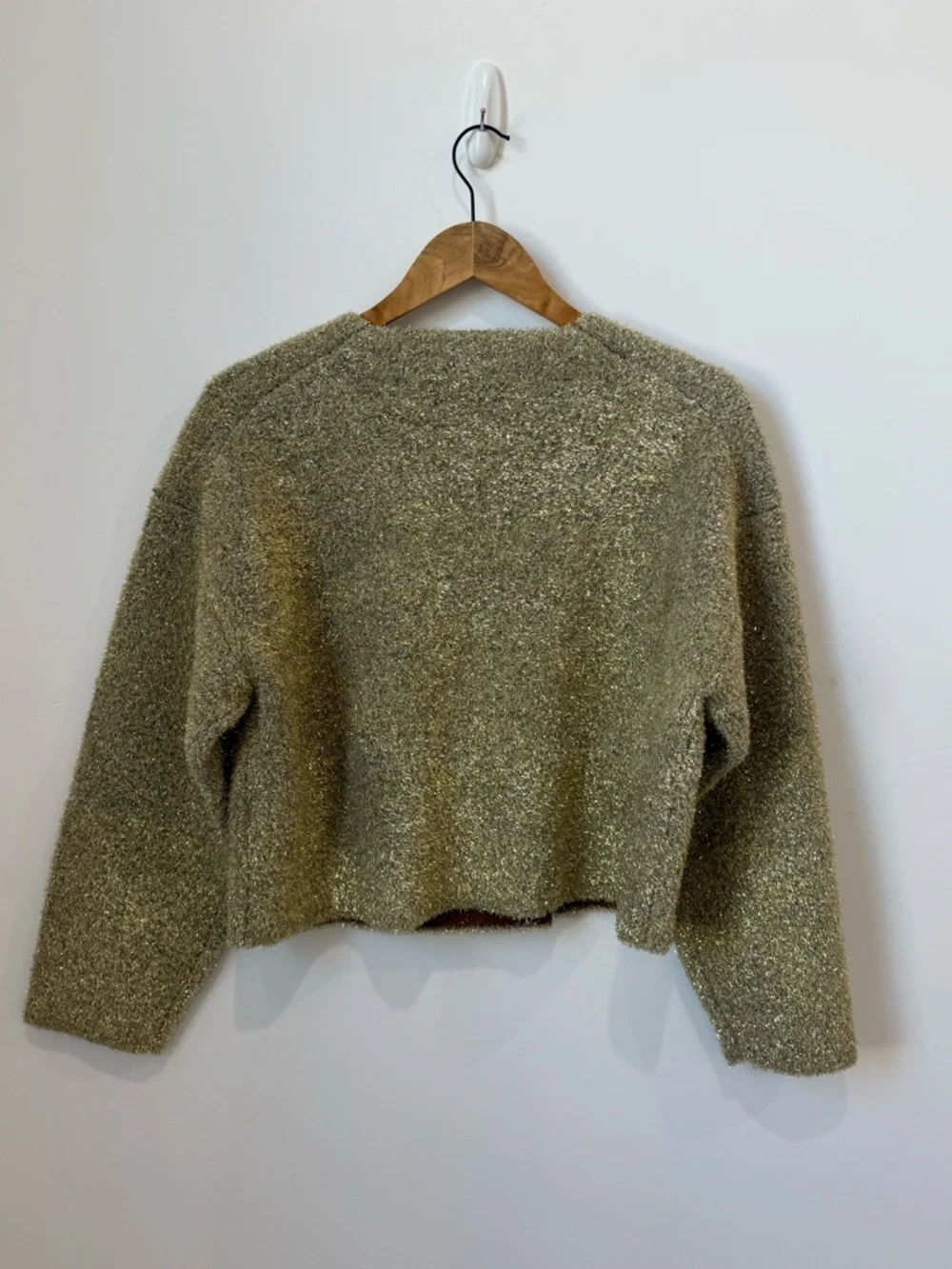 J.Crew Collection Oversized Double-faced Cardigan in Gold Metallic Jacket S